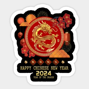 Chinese New Year 2024 Happy New Year 2024 Year of the Dragon Sticker